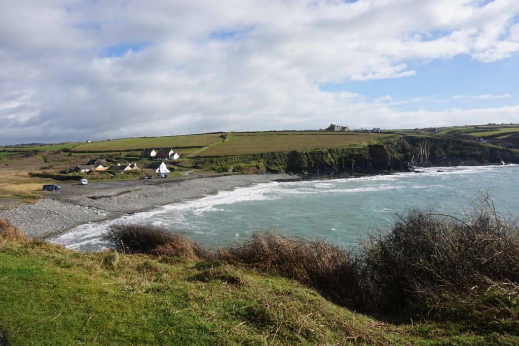 Pembrokeshire Coast in Wales - hills alongside coast.