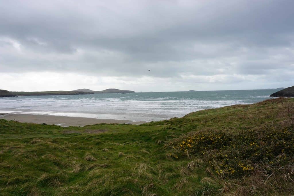 View of ocean on Pembrokeshire Coastal Path.