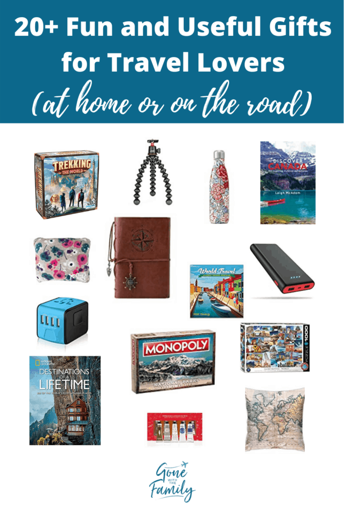 Pinterest Image for 20+ Fun and Useful Gifts for Travel Lovers (at home or on the road)