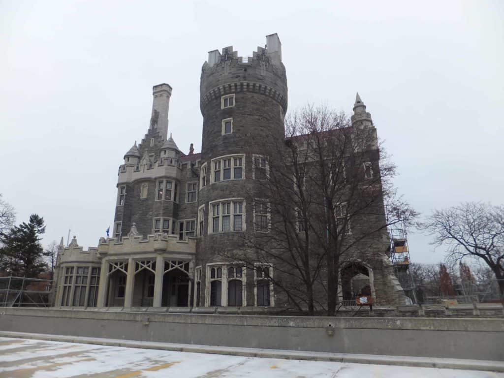 casa loma-winter with some snow on ground