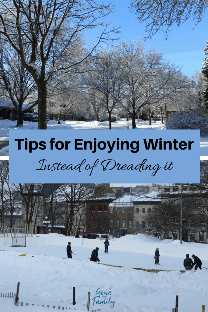 Pinterest image for Tips for Enjoying Winter Instead of Dreading It.