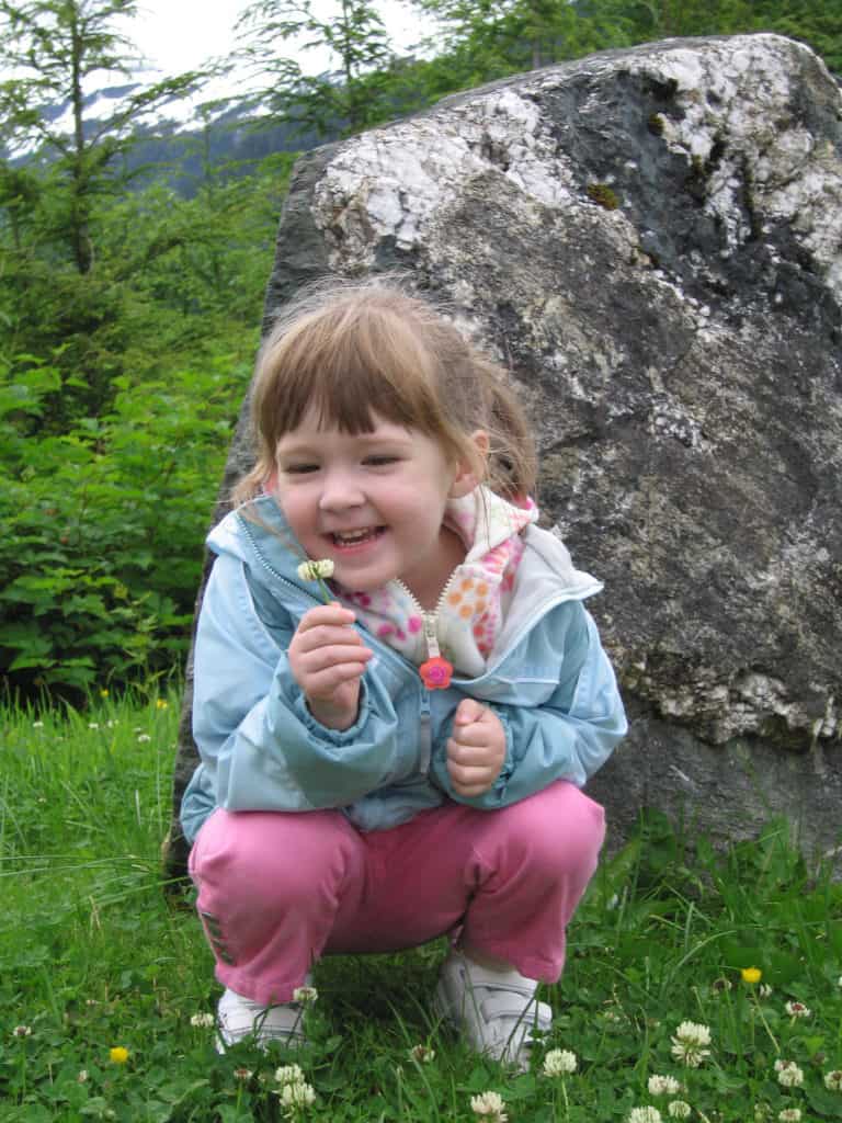 ketchikan-alaska-young girl picking clover