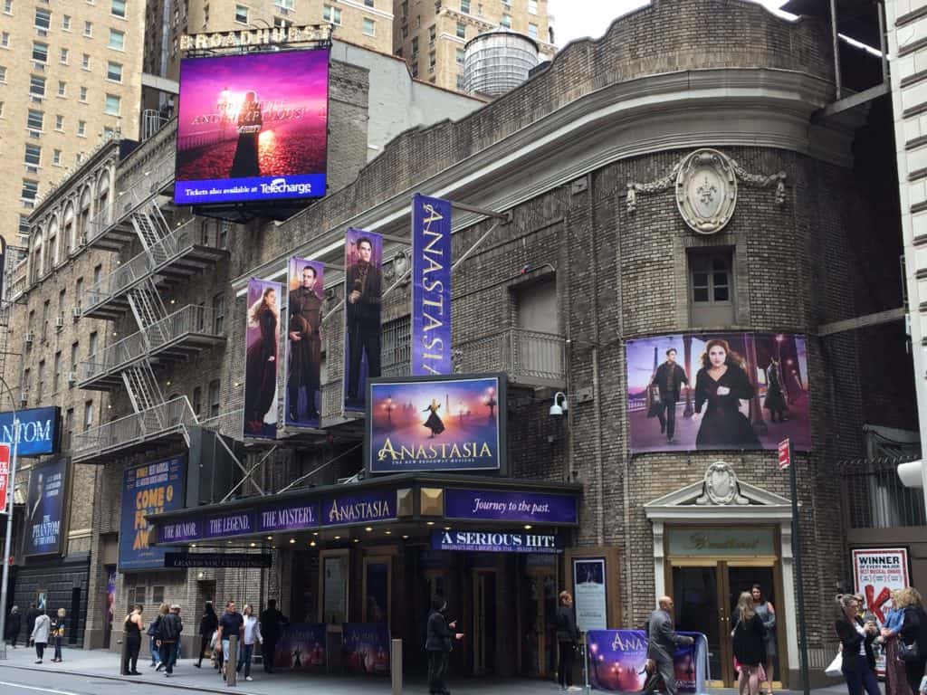 Theatre marquee for Anastasia.