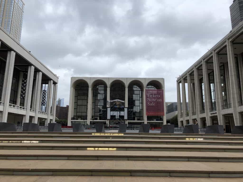 Exterior of Lincoln Center in New York City.