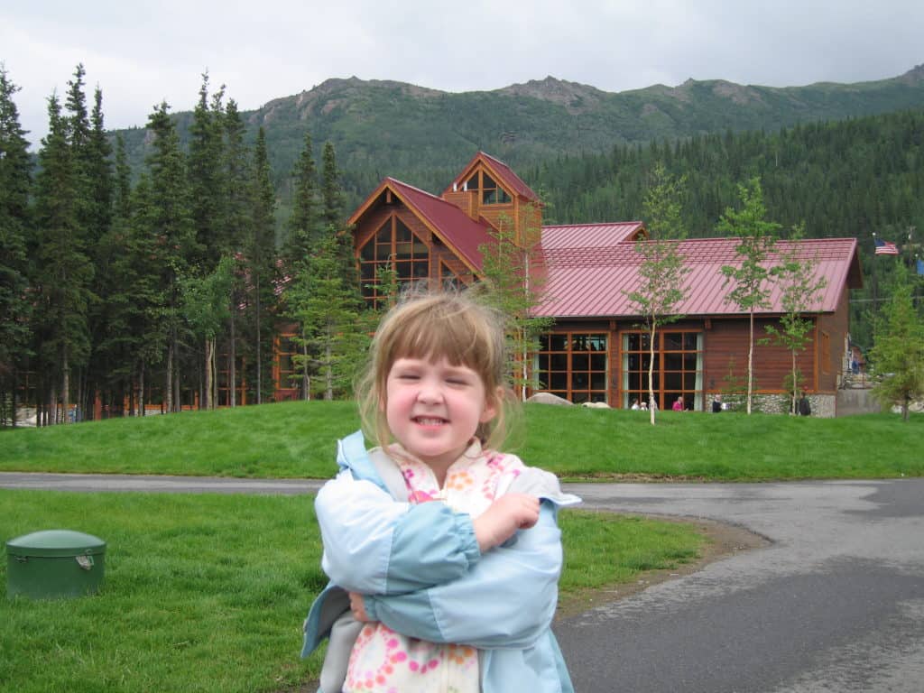 young girl outside denali princess lodge