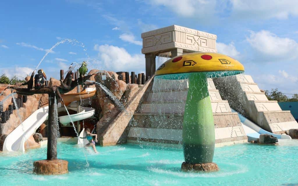 Water playground at Finest Playa Mujeres resort in Mexico.