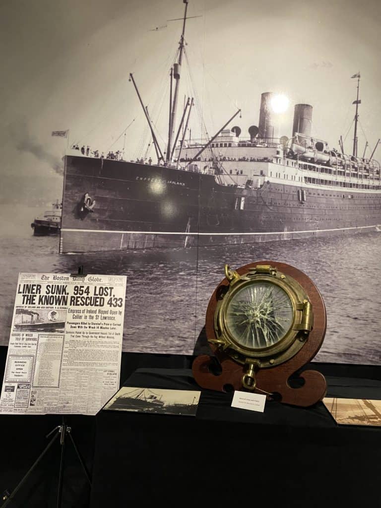 Empress of Ireland exhibit at Kagawong Museum.