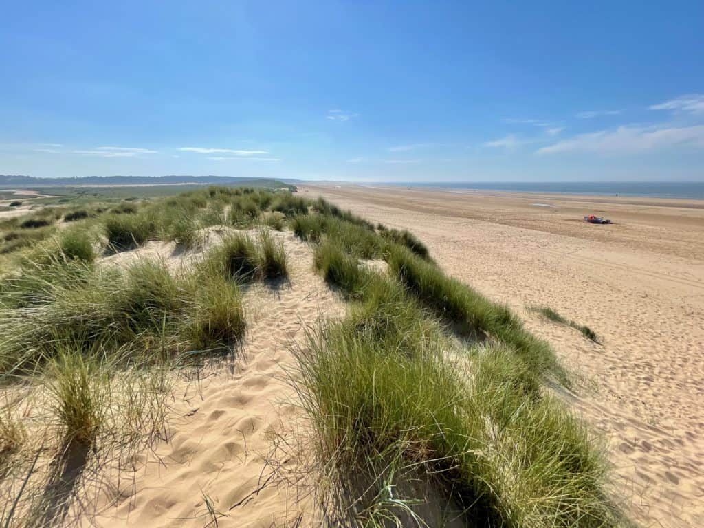 Norfolk sand dunes and beach, United Kingdom.