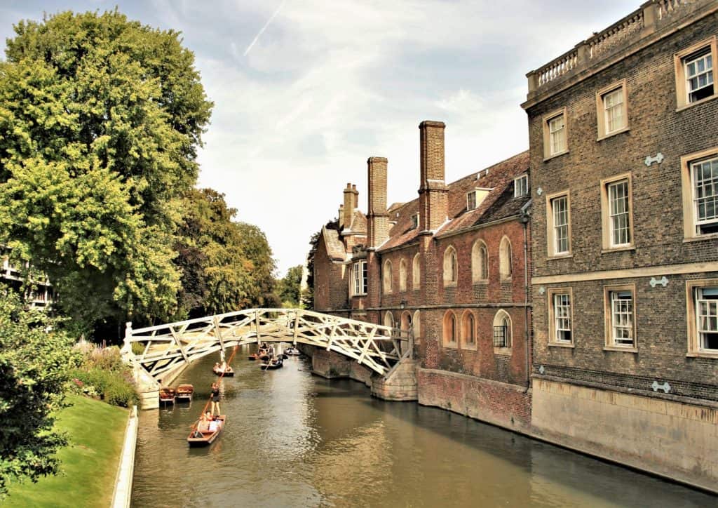 Punters on waterway in United Kingdom.