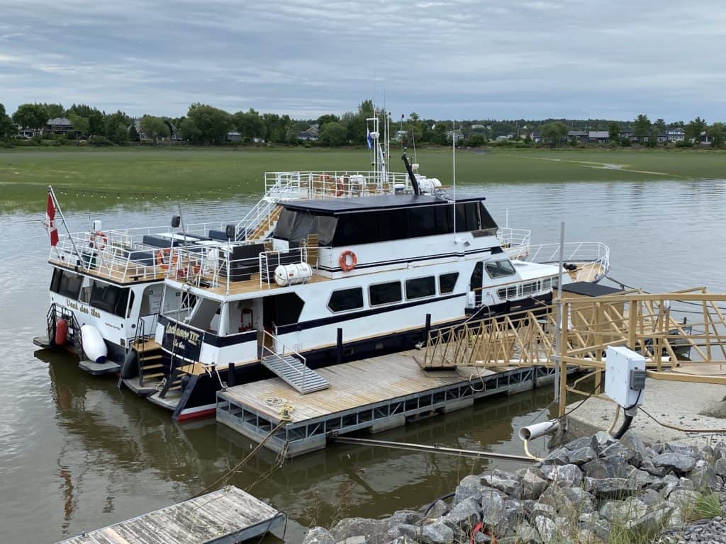 two boats docked in Berthier-sur-Mer, Quebec