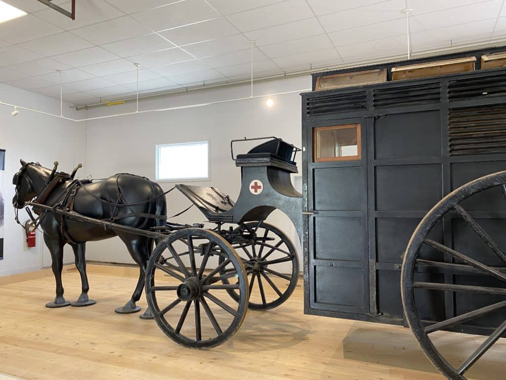 display with horse-drawn ambulance