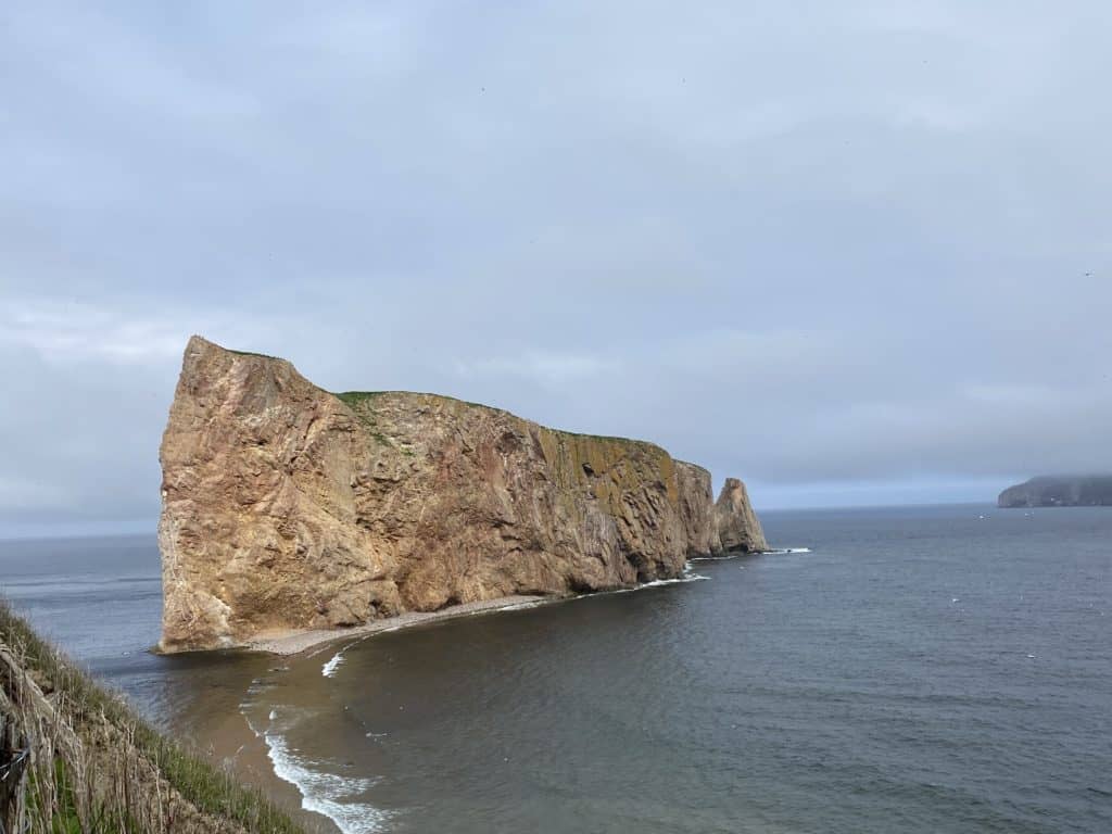 Perce Rock from a lookout point, Perce, Quebec.