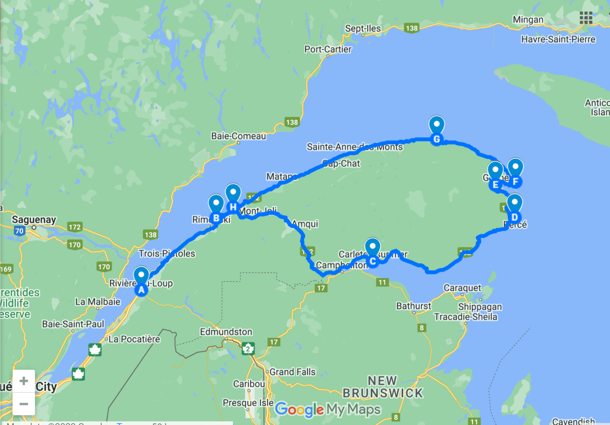 gaspe trip plan