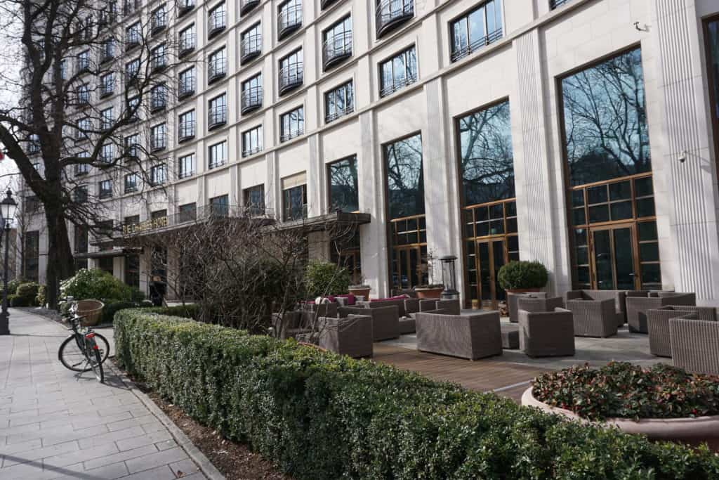 Terrace outside the Charles Hotel in Munich, Germany.