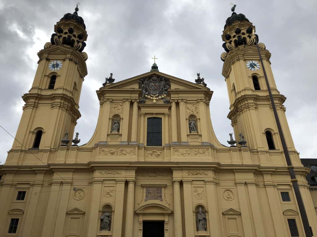 Theatinerkirche on Odeonsplatz in Munich.