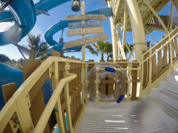Waterslides at Coconut Point Resort, Florida.