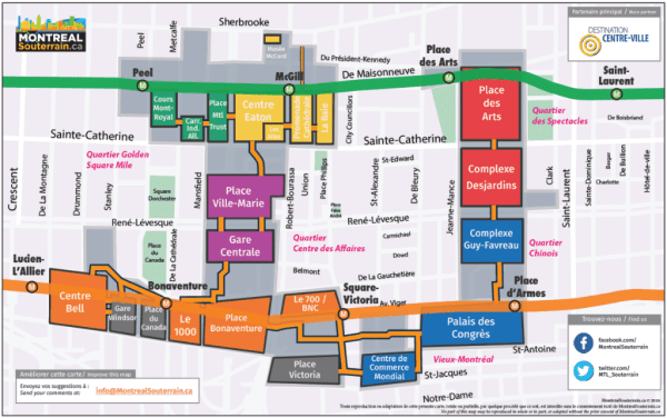 Map of Montreal's Underground City.