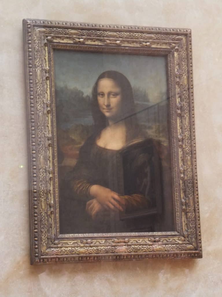 Mona Lisa at the Louvre in Paris.