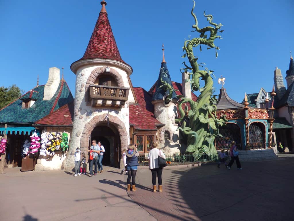 People walking in the Disneyland Park at Disneyland Paris.