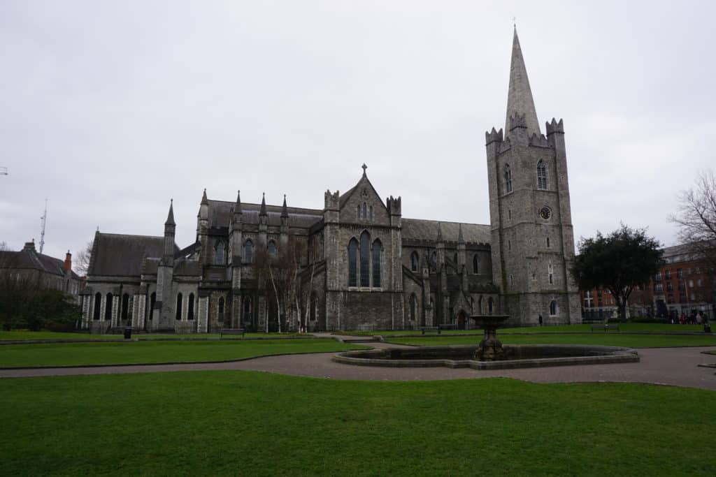 Exterior of St. Patrick's Cathedral in Dublin, Ireland.
