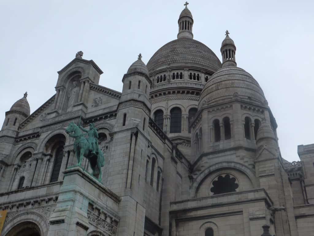 Domes at the top of Sacre Coeur Basilica in Paris.