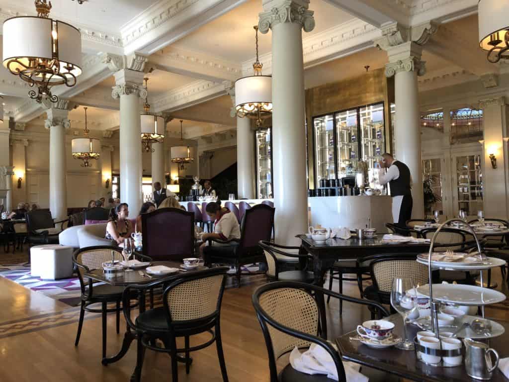 Lobby Lounge at the Fairmont Empress set for tea, Victoria, BC.