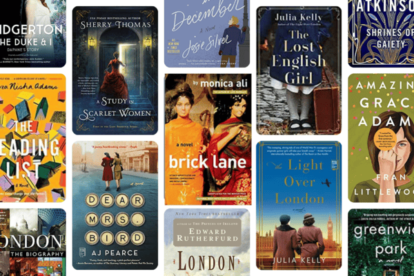 Grid image of books set in London.