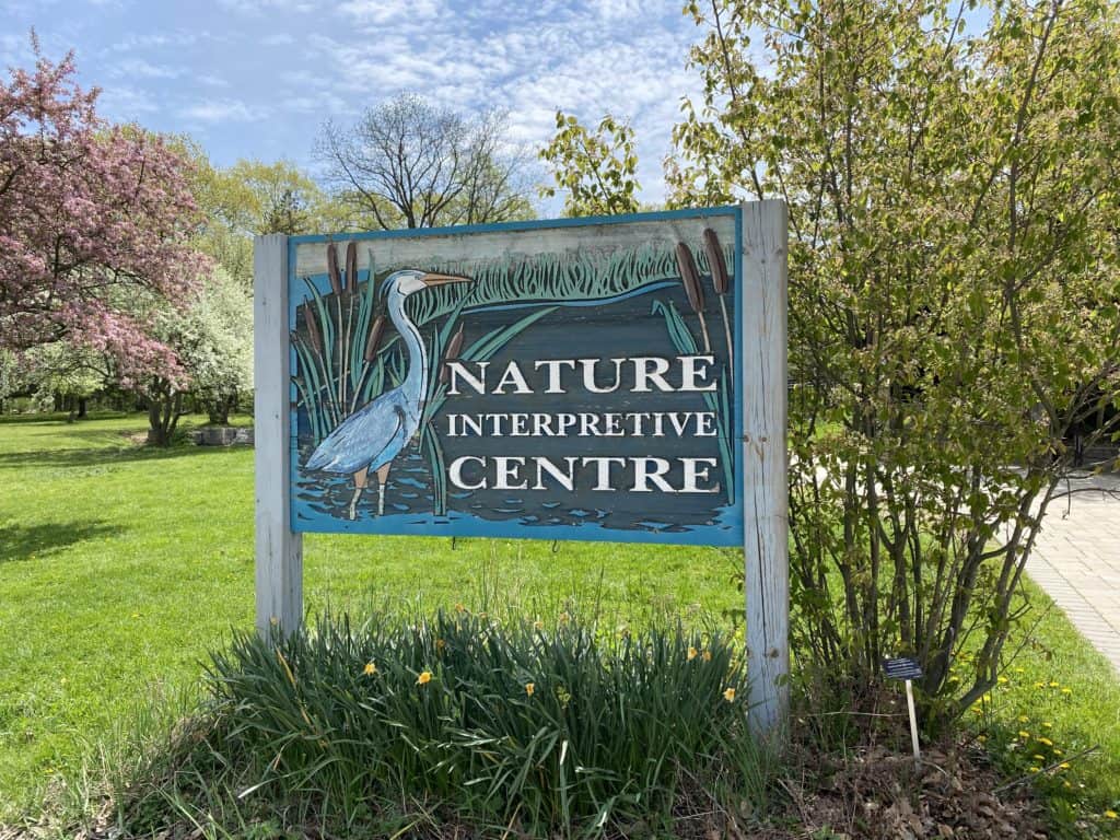 Nature Interpretive Centre sign at RBG Arboretum.
