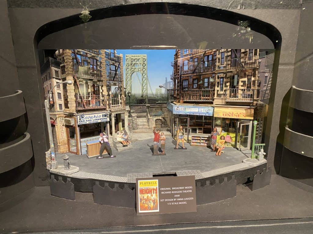 Model of In the Heights set on display at the Museum of Broadway.