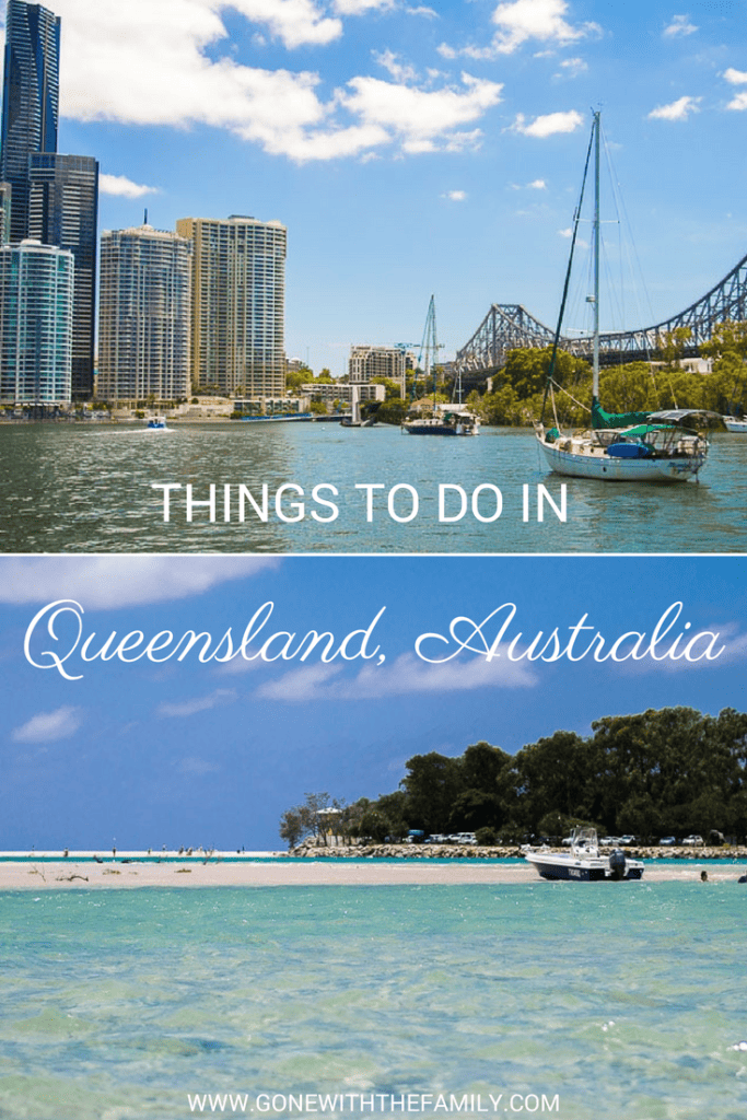 Queensland Australia image for Pinterest - two images with text "Things to do in Queensland, Australia".