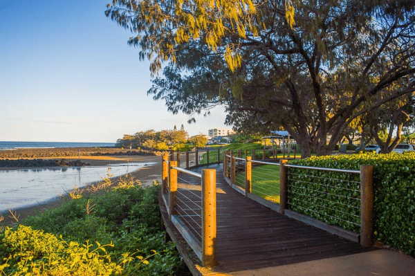 Boardwalk along Bargara Beach in Bundaberg.