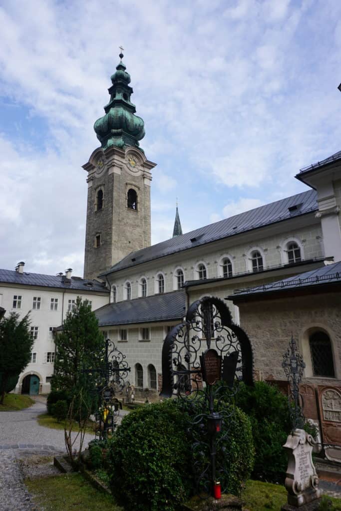 Exterior of St. Peter's Monastery in Salzburg, Austria.
