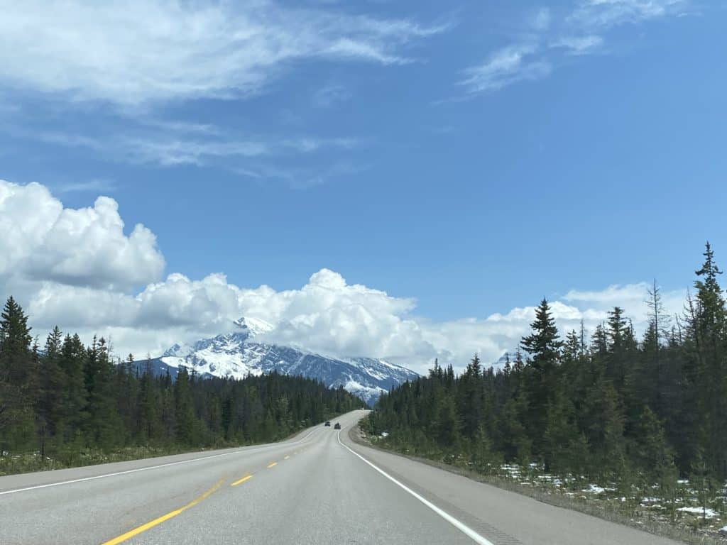 Icefields Parkway driving toward Jasper.