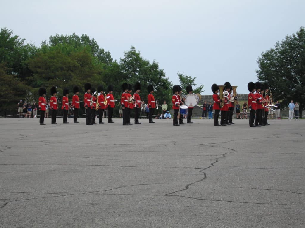 Changing of the guard musical performance at the Citadel in Quebec City.