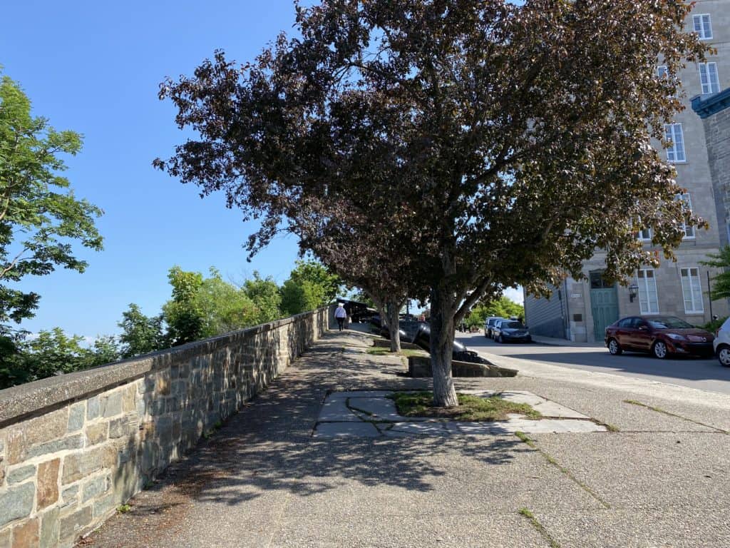 Walking path along walls of old Quebec City.