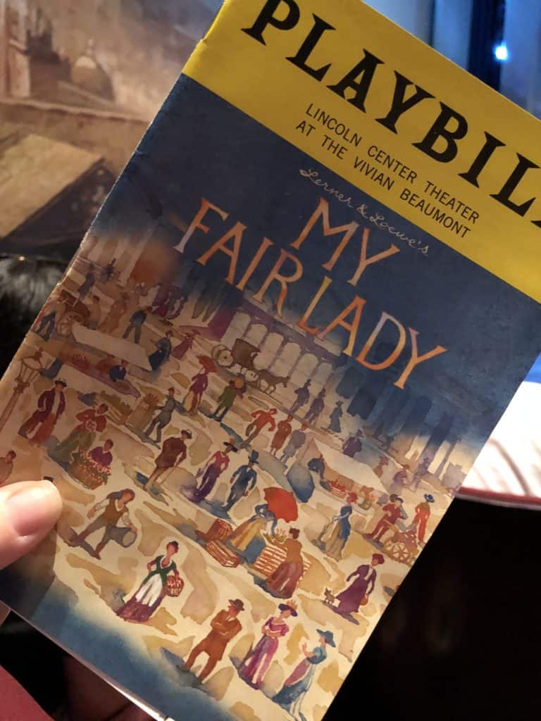 Playbill for My Fair Lady at the Lincoln Center Theater.