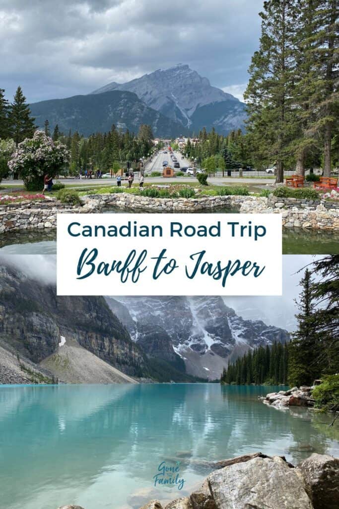 Pinterest image for Banff to Jasper road trip.
