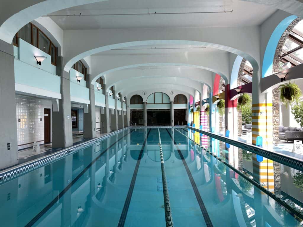 Indoor pool at Fairmont Banff Springs.