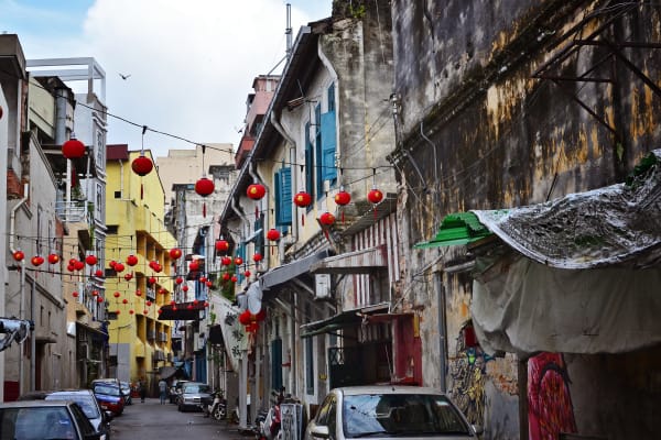 Streets of Chinatown in Kuala Lumpur, Malaysia.