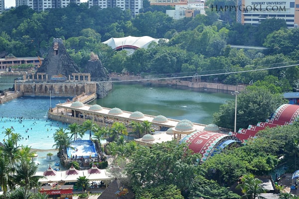 Aerial view of Sunway Lagoon water park, Kuala Lumpur, Malaysia.