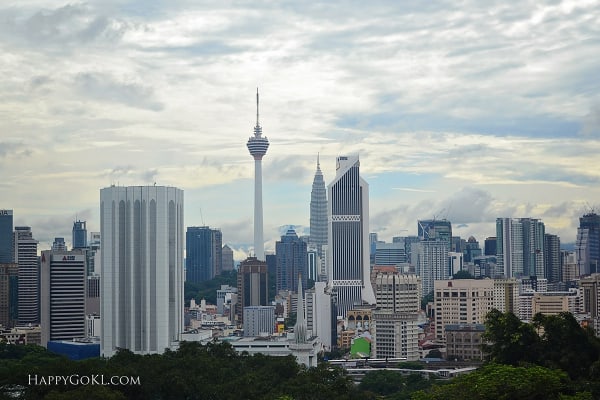 Kuala Lumpur, Malaysia skyline viewed from the Planetarium.