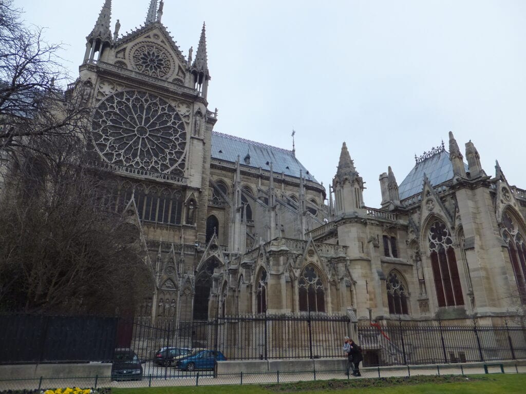 Exterior of Notre Dame in Paris.