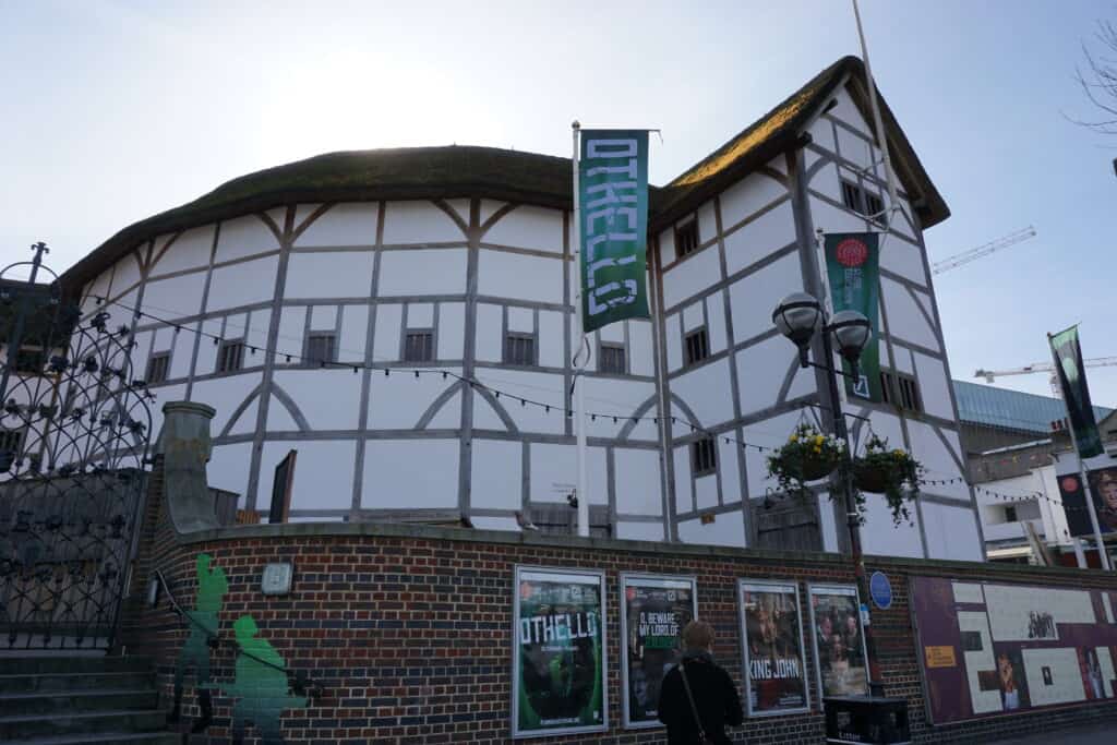 Exterior of Shakespeare's Globe Theatre in London, England.