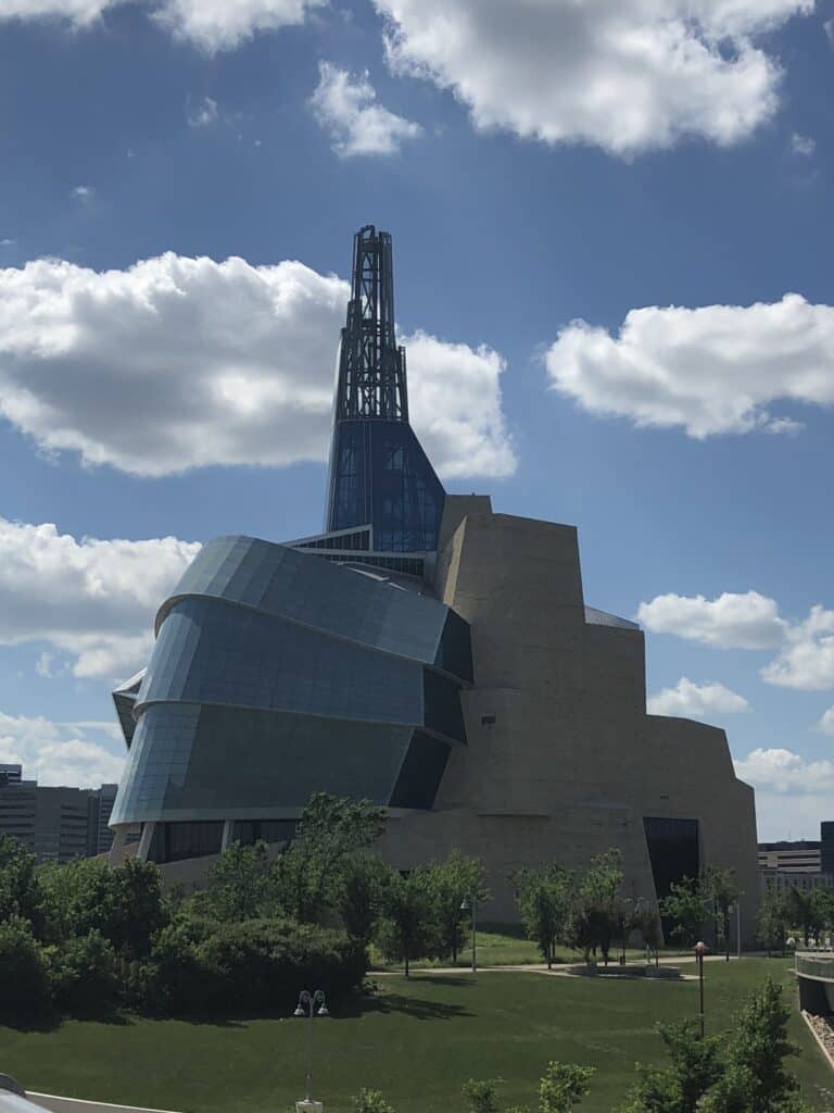 Exterior of Canadian Museum for Human Rights in Winnipeg.