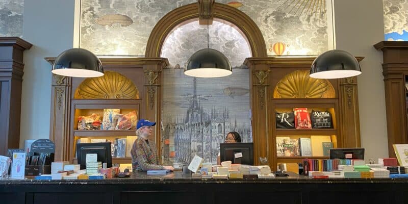 counter at Rizzoli Bookstore in New York City.