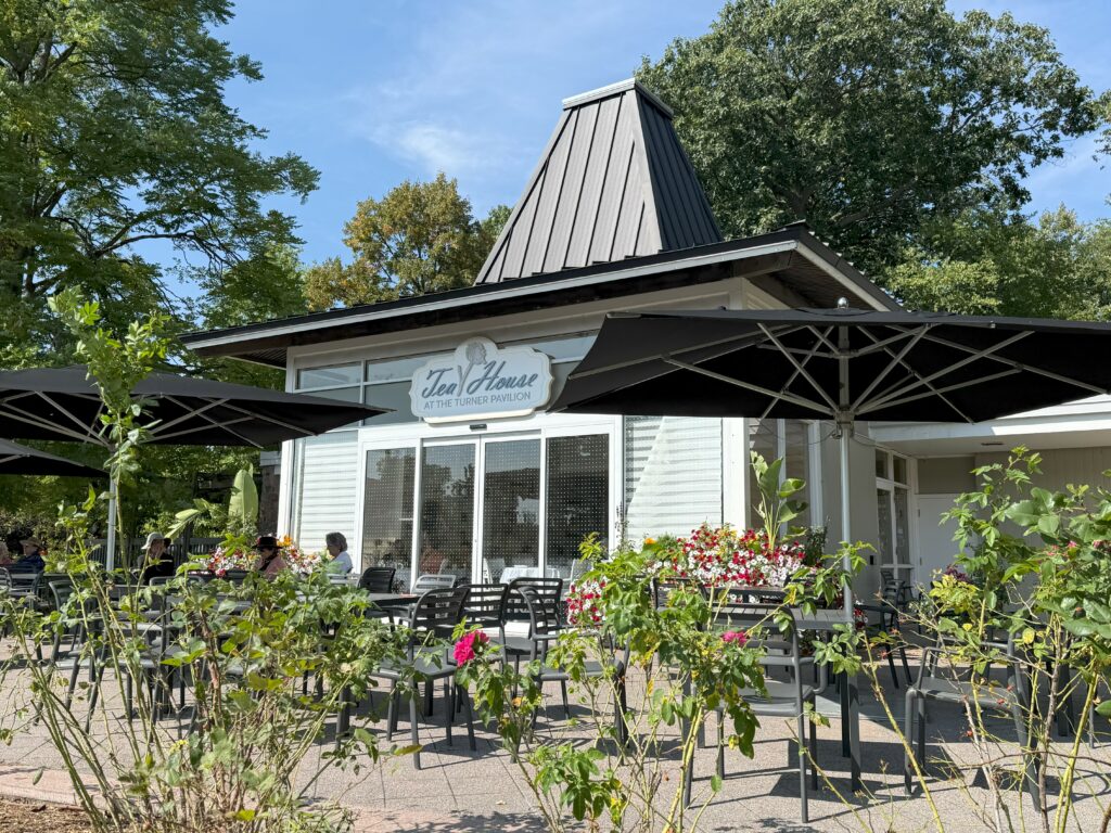 Exterior of the Tea House in Hendrie Park at the Royal botanical Gardens.