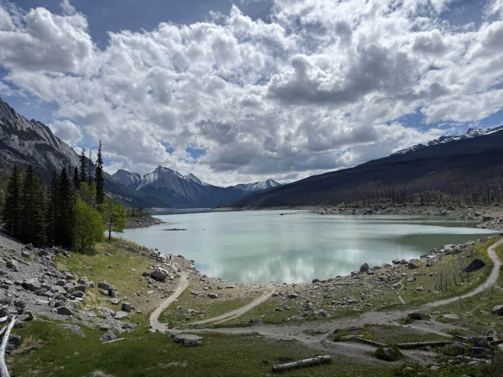 lake in mountains near Jasper