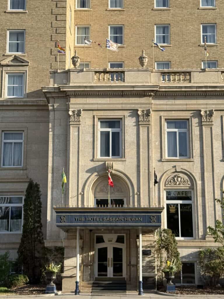 entrance of The Hotel Saskatchewan in Regina.