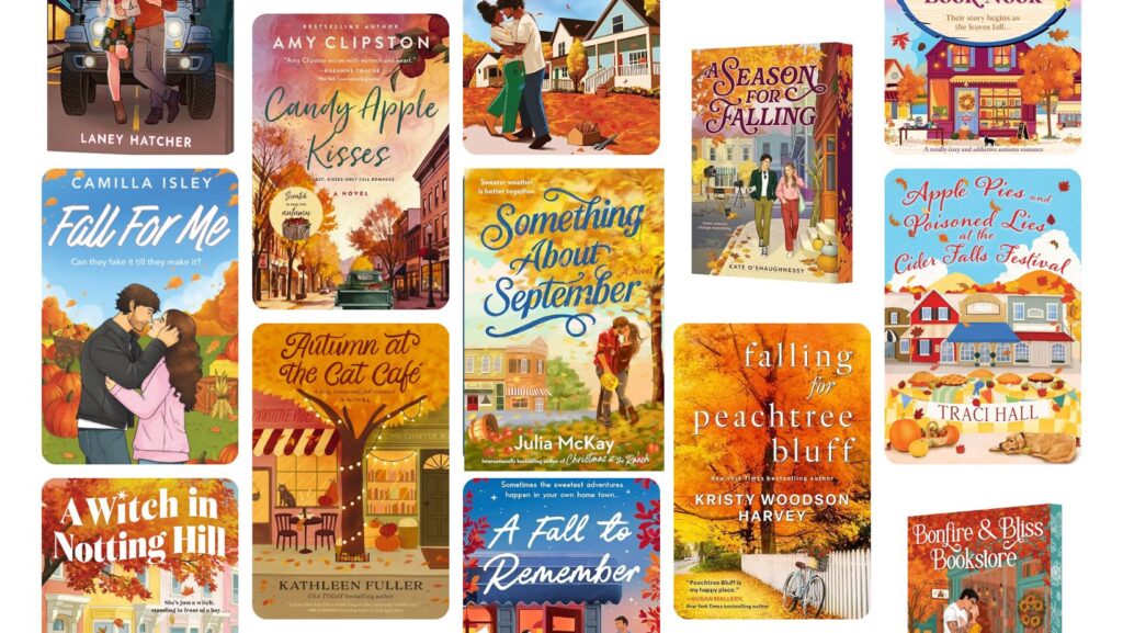 grid image of fall vibes book covers.